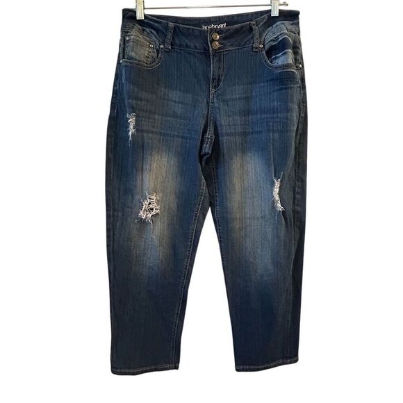 Lane Bryant Women's Size 14 Distressed Skinny Jeans Blue Denim - Picture 1 of 8